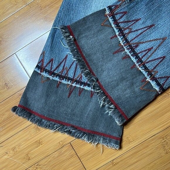 Killah by Miss Sixty flare jeans tartan patch vintage 90’s 00’s size 30 34” ins - Picture 6 of 12